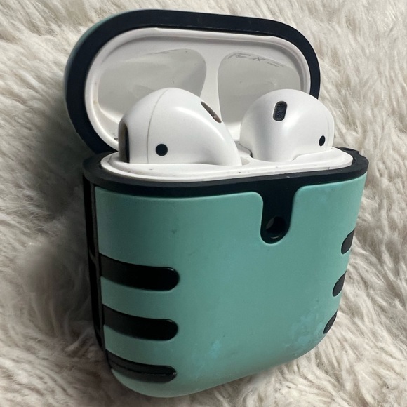 Apple Airpods (2nd Generation) With Turquoise Case - Picture 4 of 10